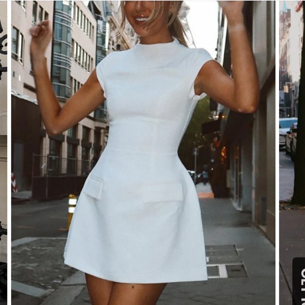 Short white cap sleeve dress size XL
